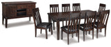 Haddigan Dark Brown Dining Table, 8 Chairs and Server from Ashley - Luna Furniture