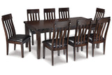 Haddigan Dark Brown Dining Table and 8 Chairs from Ashley - Luna Furniture