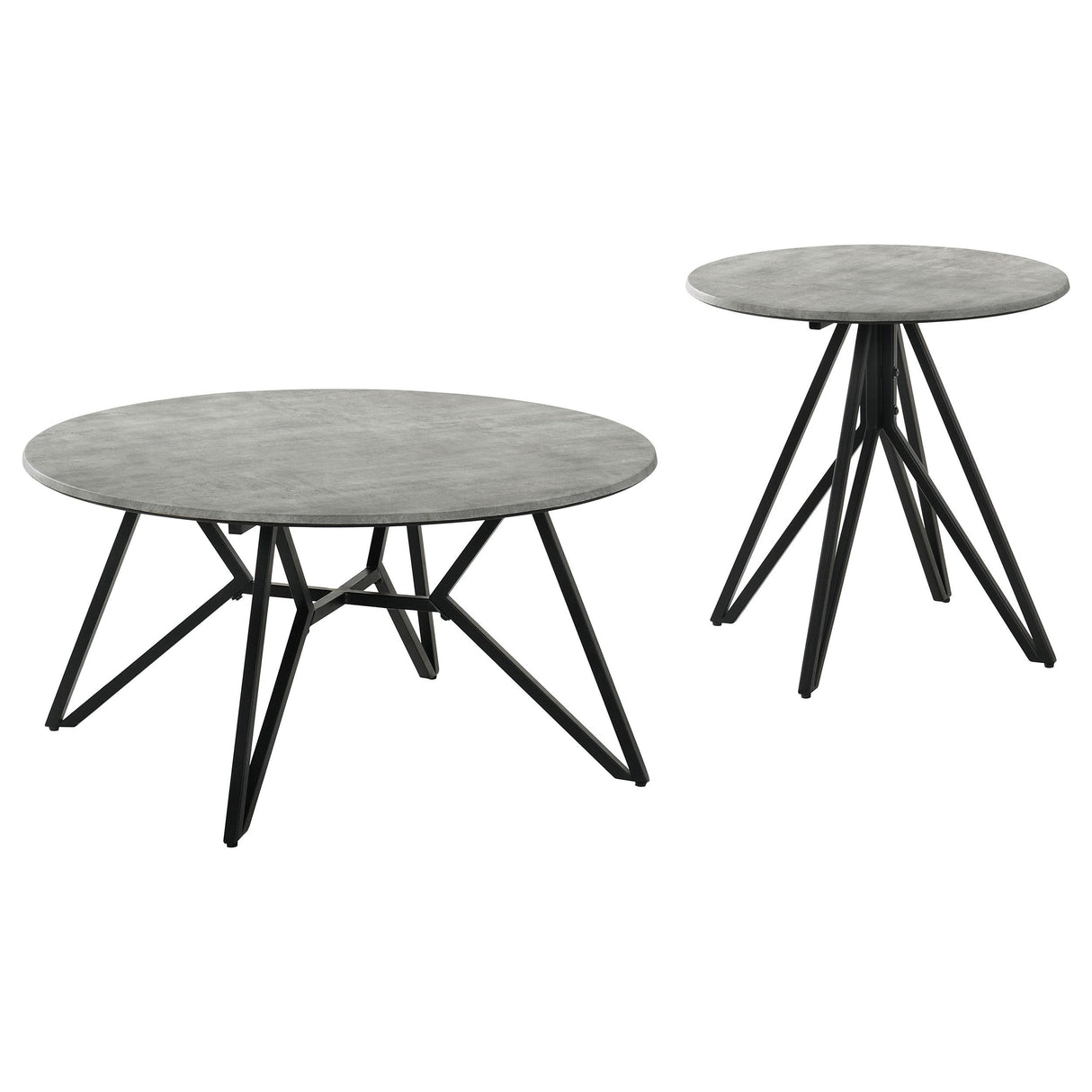 Hadi Cement 2-Piece Round Coffee and End Table Set from Coaster - Luna Furniture