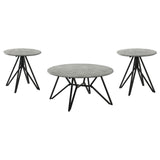 Hadi Cement 3-Piece Round Coffee and End Table Set from Coaster - Luna Furniture