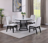 Hadley Black Faux Marble Top Round Dining Table from Crown Mark - Luna Furniture