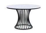 Hadley Black Faux Marble Top Round Dining Table from Crown Mark - Luna Furniture
