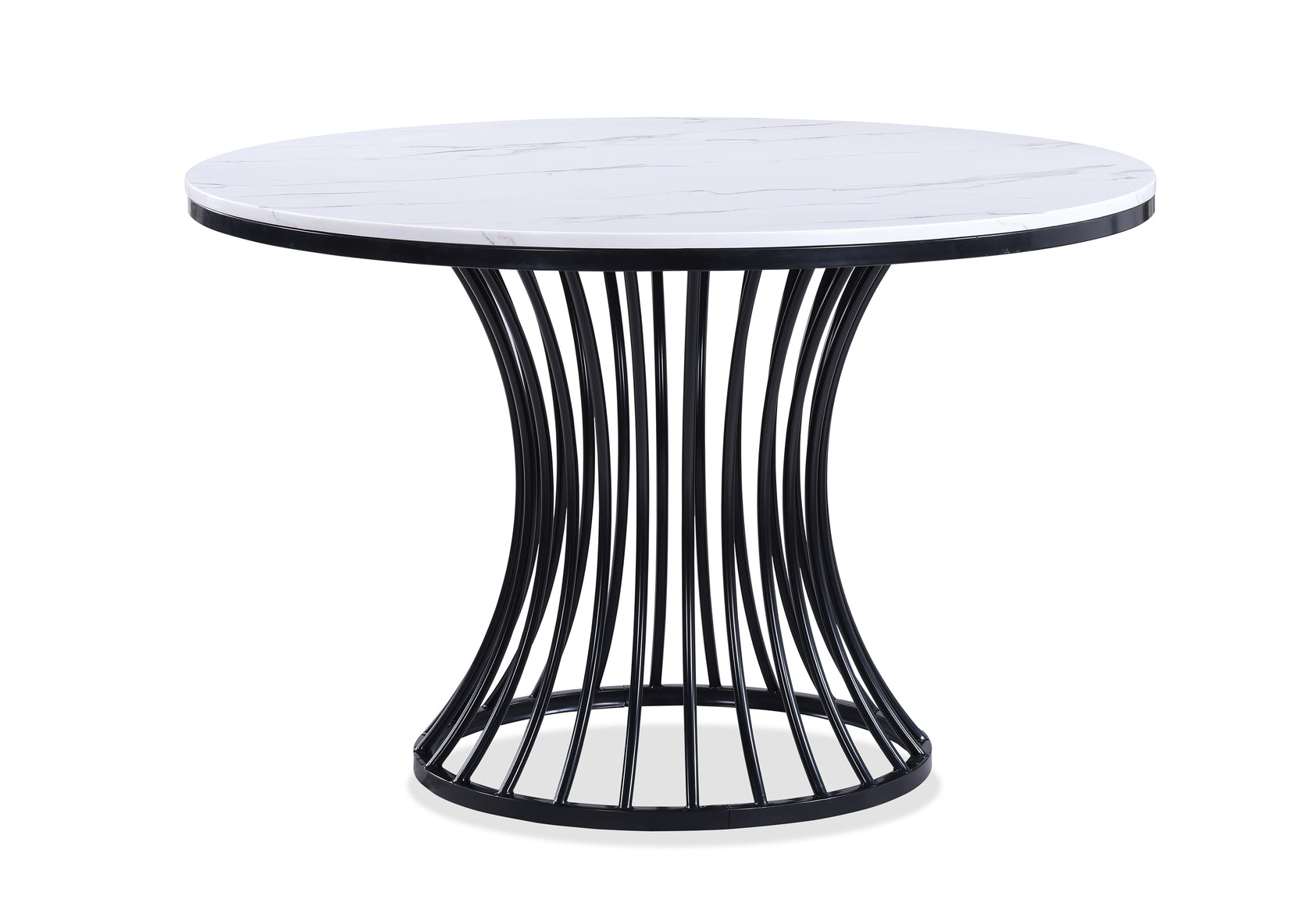 Hadley Black Faux Marble Top Round Dining Table from Crown Mark - Luna Furniture