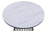 Hadley Black Faux Marble Top Round Dining Table from Crown Mark - Luna Furniture