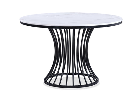 Hadley Black Faux Marble Top Round Dining Table from Crown Mark - Luna Furniture
