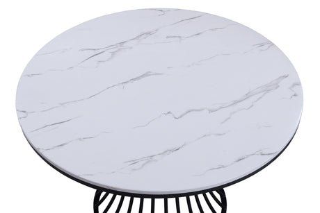 Hadley Black Faux Marble Top Round Dining Table from Crown Mark - Luna Furniture