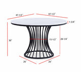Hadley Black/Light Gray Faux Marble Top Round Dining Set from Crown Mark - Luna Furniture