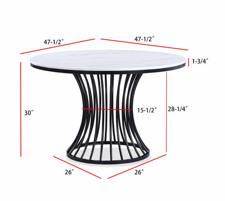 Hadley Black Faux Marble Top Round Dining Table from Crown Mark - Luna Furniture