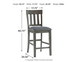 Hallanden 2-Piece Bar Stool in Two-tone Gray from Ashley - Luna Furniture