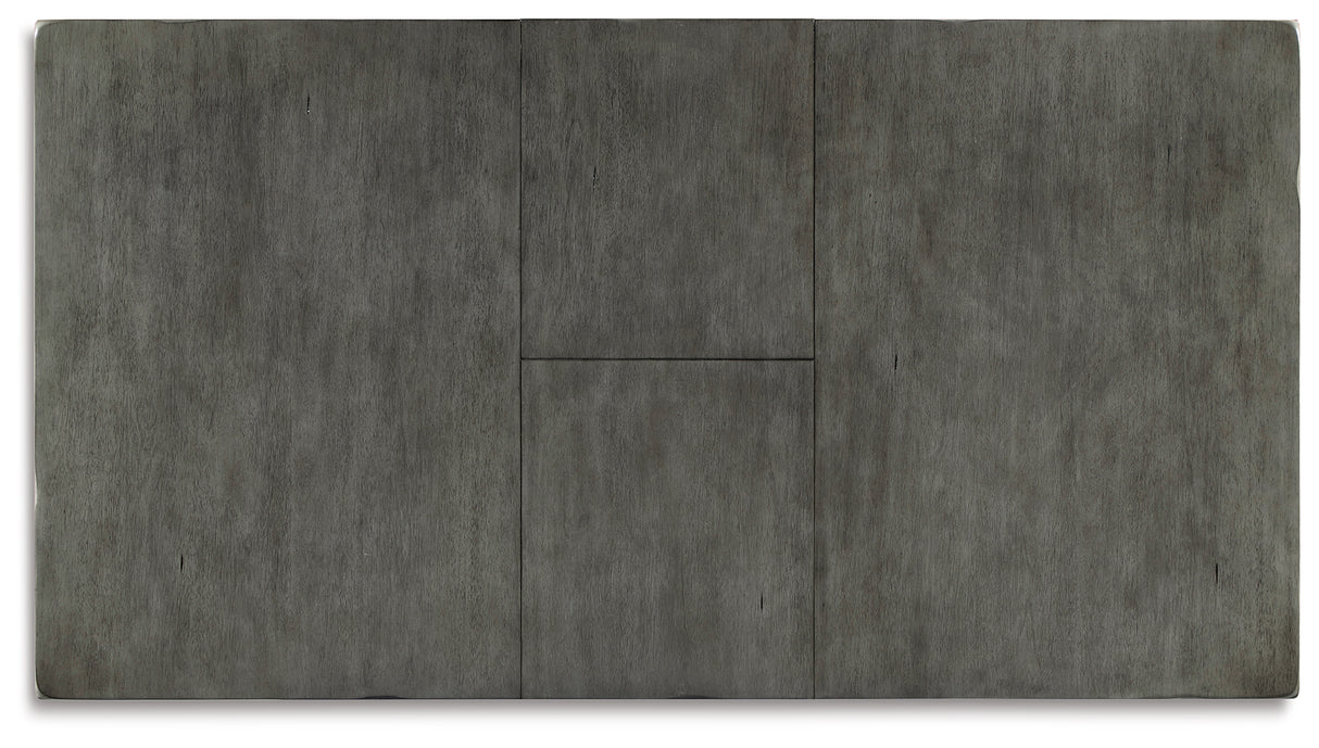 Hallanden Gray Dining Table, 4 Chairs, and Bench with Server from Ashley - Luna Furniture