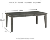 Hallanden Gray Dining Table, 4 Chairs, and Bench with Server from Ashley - Luna Furniture