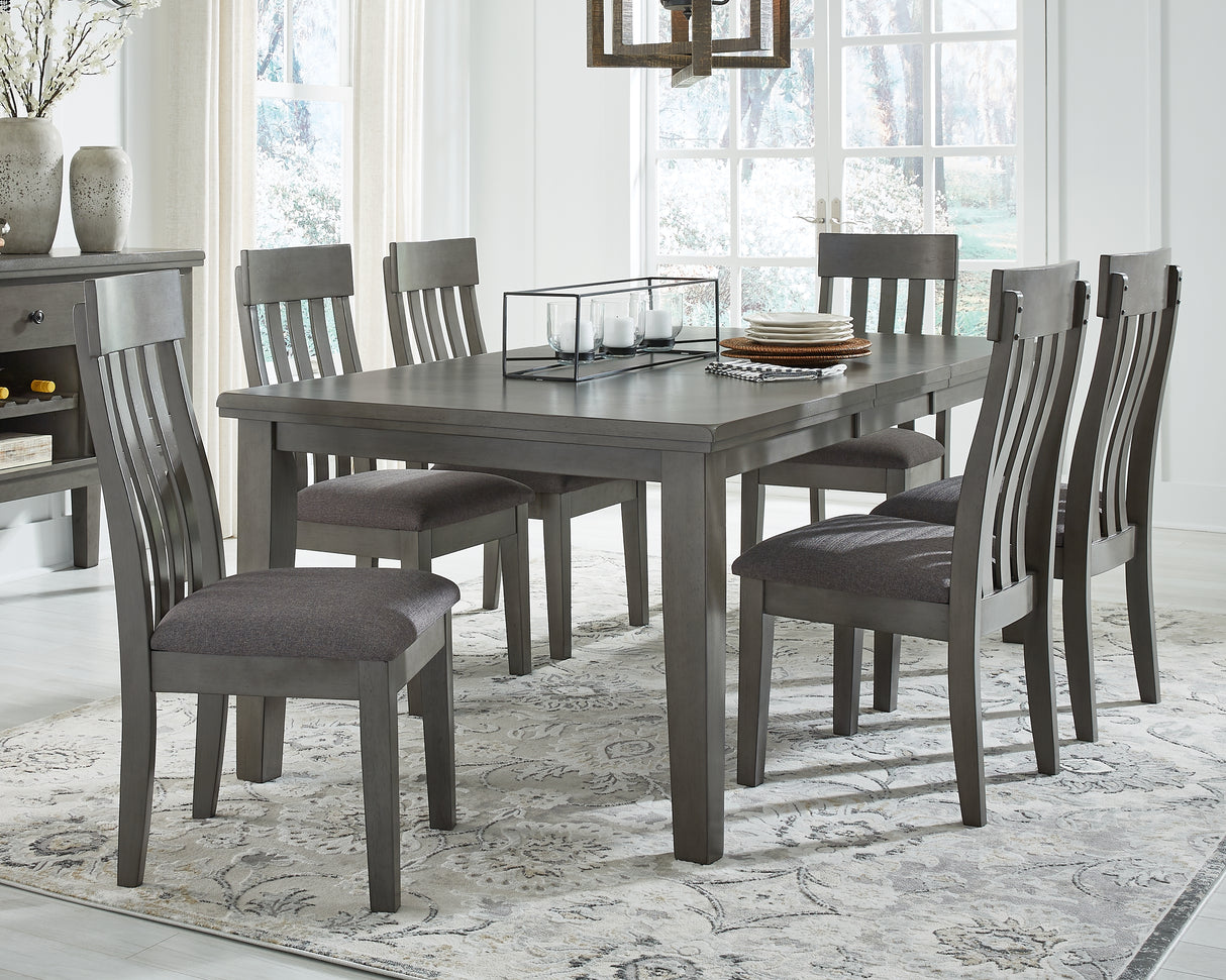 Hallanden Gray Dining Table and 6 Chairs with Server from Ashley - Luna Furniture