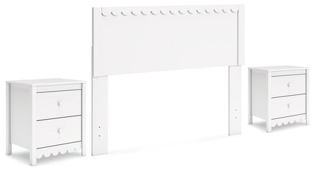 Hallityn Full Panel Headboard with 2 Nightstands in White from Ashley - Luna Furniture