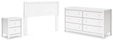 Hallityn Full Panel Headboard with Dresser and Nightstand in White from Ashley - Luna Furniture