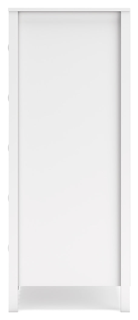 Hallityn Full Panel Platform Bed with Dresser, Chest and 2 Nightstands in White from Ashley - Luna Furniture