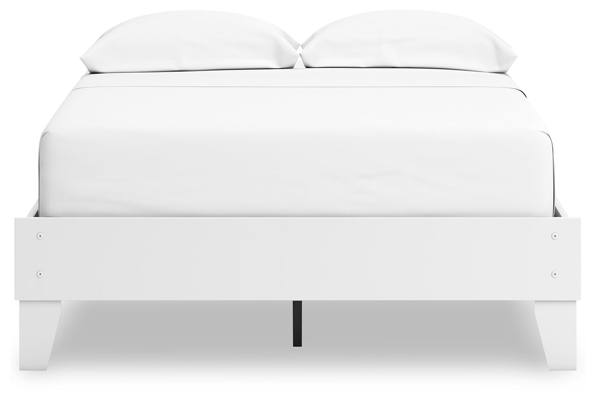 Hallityn Full Platform Bed with 2 Nightstands in White from Ashley - Luna Furniture