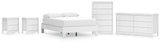 Hallityn Full Platform Bed with Dresser, Chest and 2 Nightstands in White from Ashley - Luna Furniture