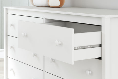 Hallityn Full Platform Bed with Dresser and 2 Nightstands in White from Ashley Furniture - Luna Furniture