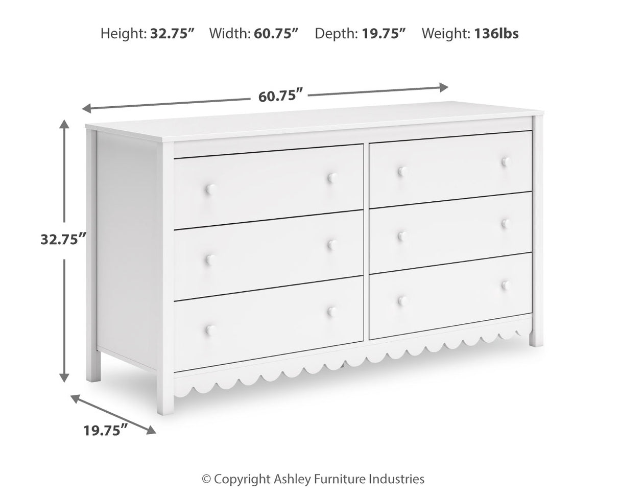 Hallityn Twin Panel Headboard with Dresser and Nightstand in White from Ashley - Luna Furniture