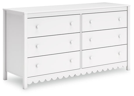 Hallityn Twin Panel Platform Bed with Dresser and Chest in White from Ashley - Luna Furniture