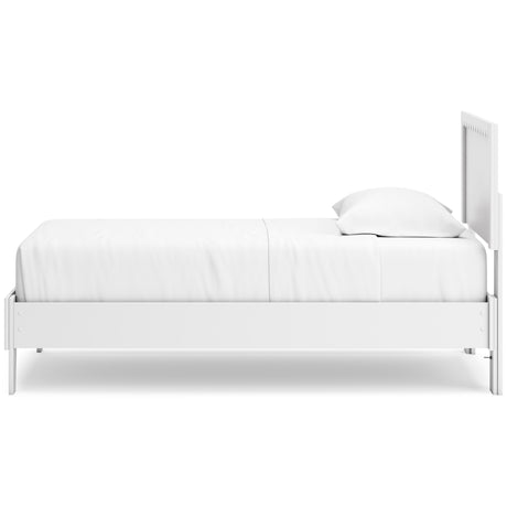 Hallityn Twin Panel Platform Bed with Dresser and Chest in White from Ashley - Luna Furniture