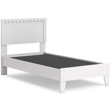 Hallityn Twin Panel Platform Bed with Dresser and Chest in White from Ashley - Luna Furniture