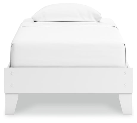 Hallityn Twin Platform Bed with Dresser and 2 Nightstands in White from Ashley - Luna Furniture