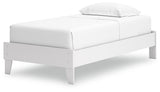 Hallityn Twin Platform Bed with Dresser and 2 Nightstands in White from Ashley - Luna Furniture