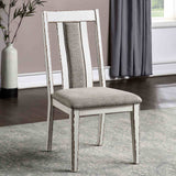 Halsey Weathered White/Dark Walnut 7-Piece Dining Room Set from Furniture of America - Luna Furniture