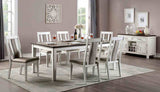 Halsey Weathered White/Dark Walnut 7-Piece Dining Room Set from Furniture of America - Luna Furniture