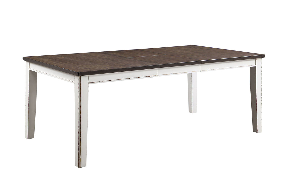 Halsey Weathered White/Dark Walnut Dining Table from Furniture of America - Luna Furniture