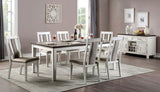 Halsey Weathered White/Dark Walnut Dining Table from Furniture of America - Luna Furniture