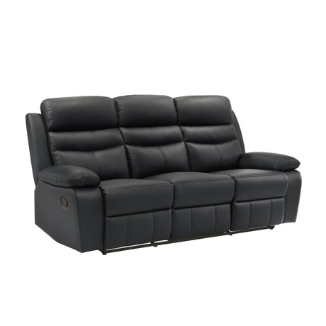 Hancock Black Leather Double Reclining Living Room Set from Homelegance - Luna Furniture