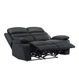 Hancock Black Leather Double Reclining Loveseat from Homelegance - Luna Furniture