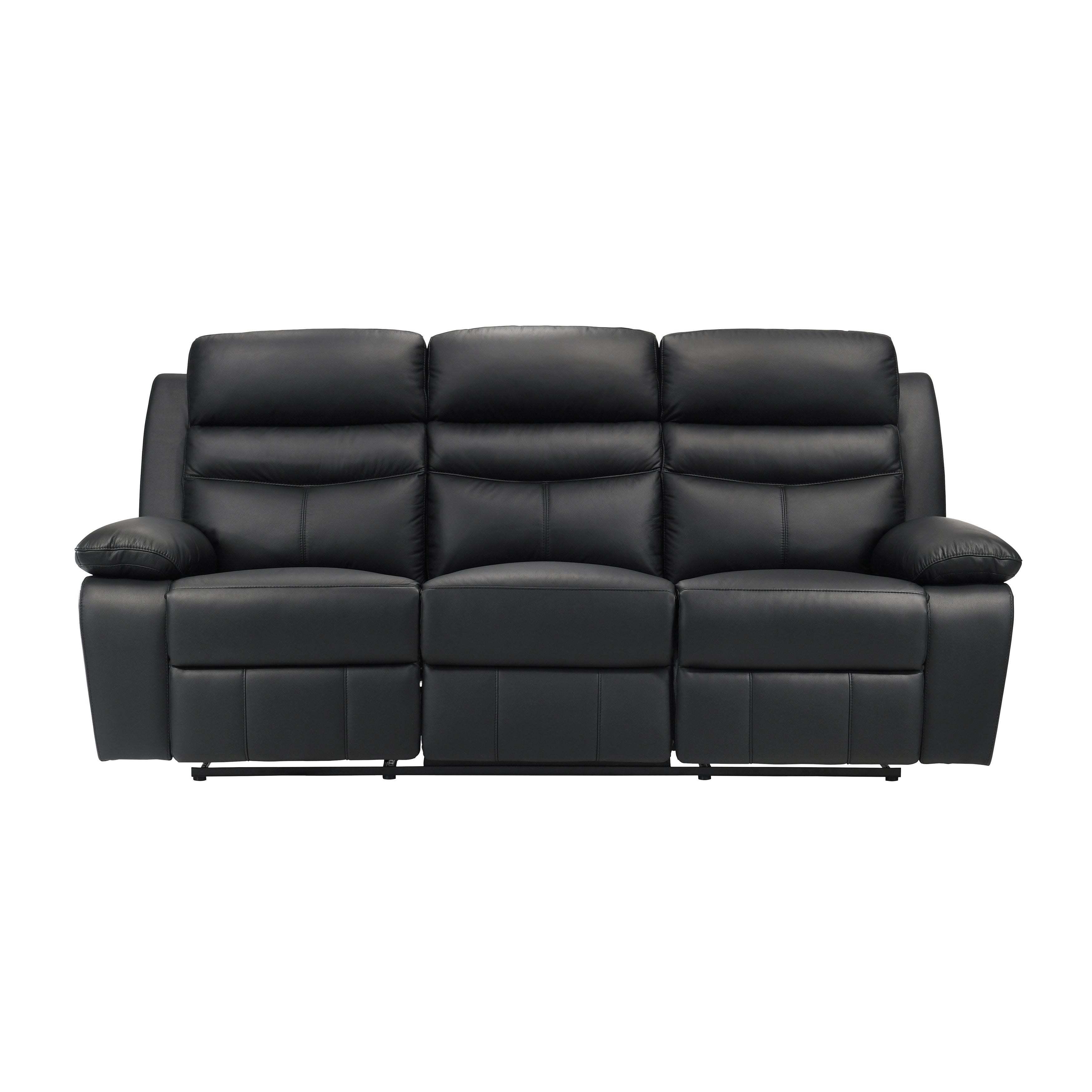 Homelegance Hancock Black Leather Double Reclining Living Room Set