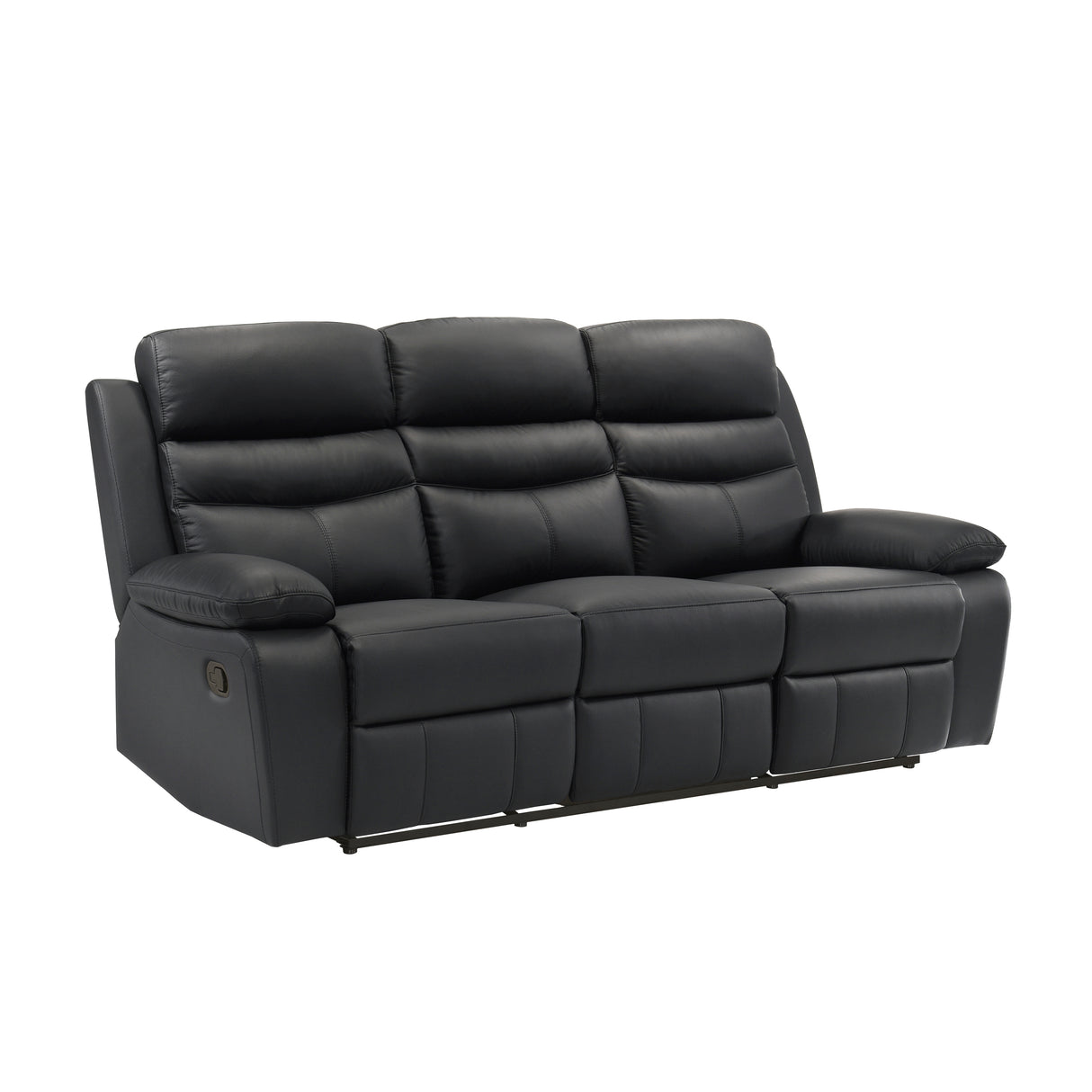 Hancock Black Leather Double Reclining Sofa from Homelegance - Luna Furniture