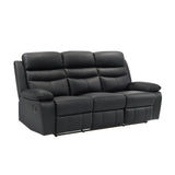 Hancock Black Leather Double Reclining Sofa from Homelegance - Luna Furniture