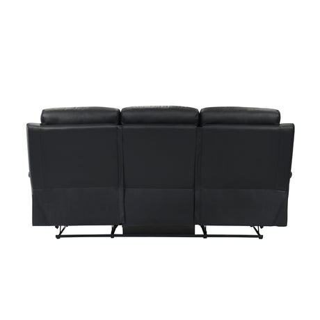 Hancock Black Leather Double Reclining Sofa from Homelegance - Luna Furniture