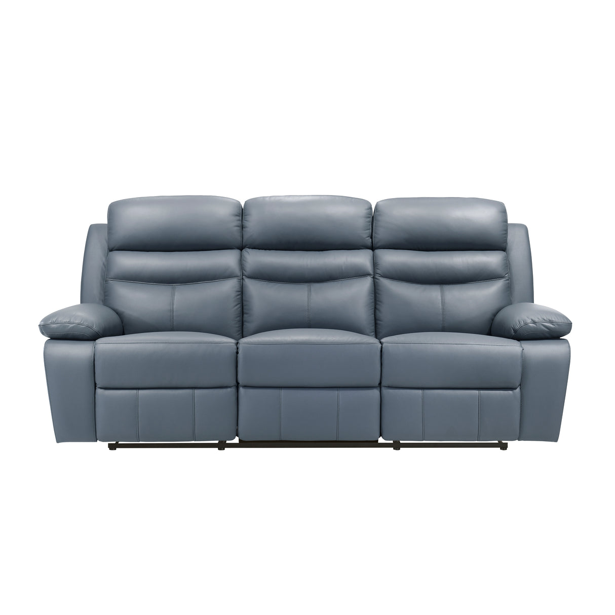Hancock Blue Leather Double Reclining Sofa from Homelegance - Luna Furniture