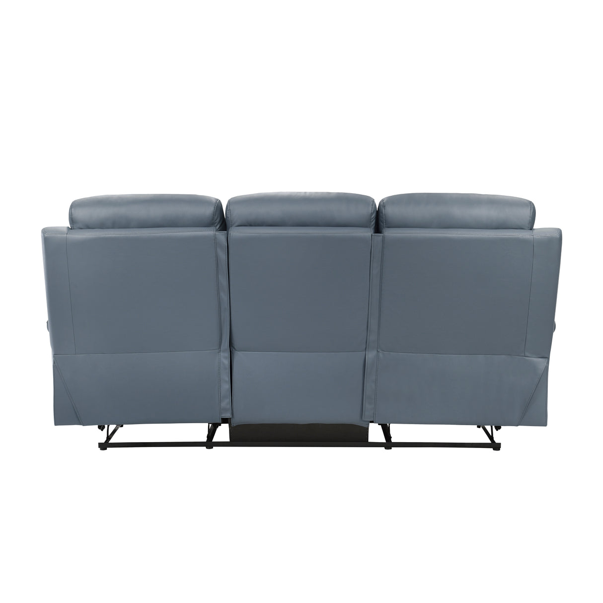 Hancock Blue Leather Double Reclining Sofa from Homelegance - Luna Furniture
