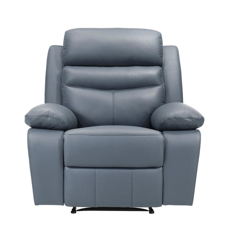 Hancock Blue Leather Reclining Chair from Homelegance - Luna Furniture