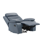 Hancock Blue Leather Reclining Chair from Homelegance - Luna Furniture