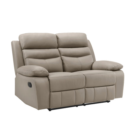 Hancock Latte Leather Double Reclining Loveseat from Homelegance - Luna Furniture