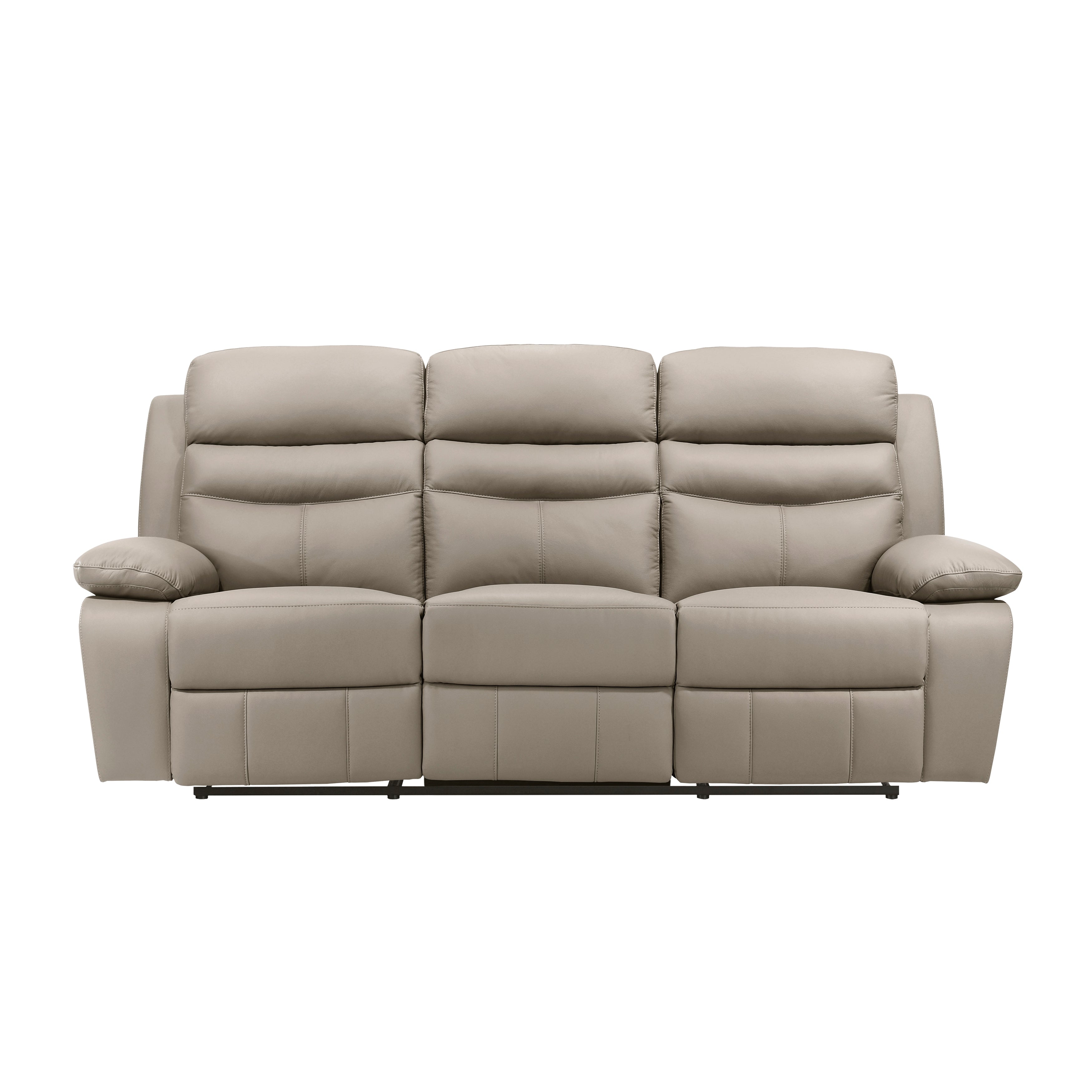 Hancock Latte Leather Double Reclining Sofa – Luna Furniture