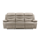 Hancock Latte Leather Double Reclining Sofa from Homelegance - Luna Furniture