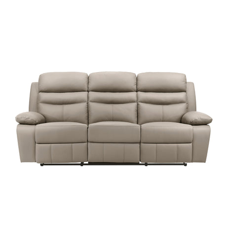 Hancock Latte Leather Double Reclining Sofa from Homelegance - Luna Furniture