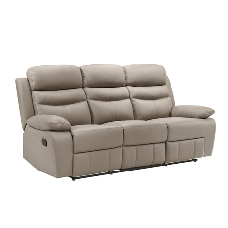 Hancock Latte Leather Double Reclining Sofa from Homelegance - Luna Furniture