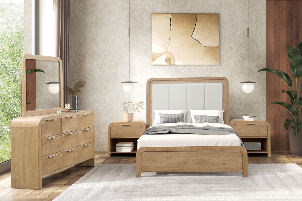 Handforth Natural Upholstered Queen Bed from Furniture of America - Luna Furniture