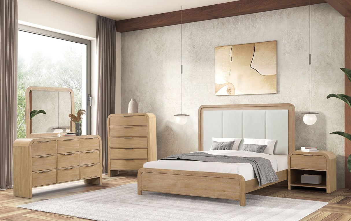 Handforth Natural Upholstered Queen Bed from Furniture of America - Luna Furniture