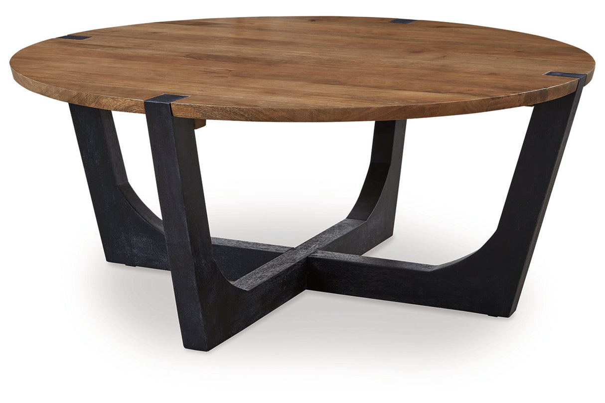 Hanneforth Brown/Black Coffee Table and 2 End Tables from Ashley - Luna Furniture